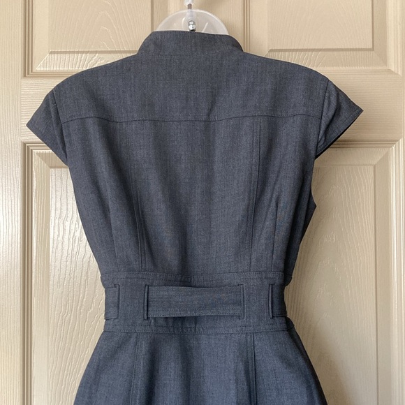 Calvin Klein beautiful charcoal midi professional short sleeve dress size 4 EUC - Picture 7 of 12